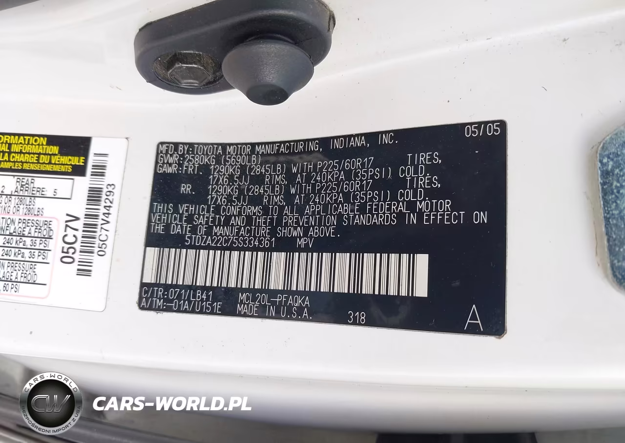 2005 Toyota Sienna Xle Limited VIN:5TDZA22C75S334361 - 9