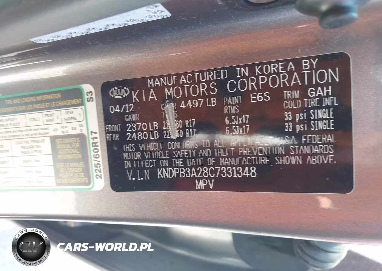 2012 Kia Sportage Lx VIN:KNDPB3A28C7331348 - 9