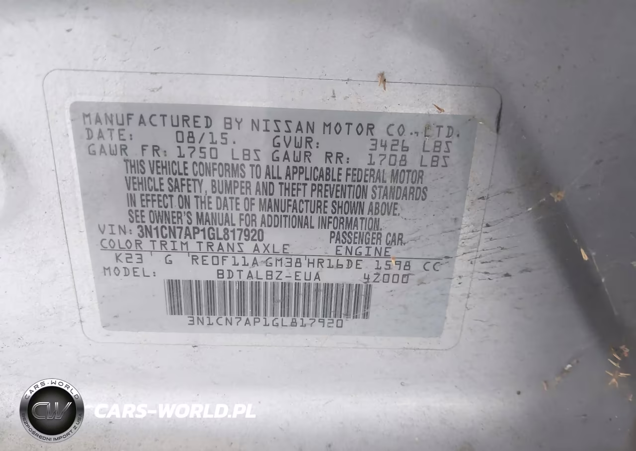 2016 Nissan Versa 1.6 Sv VIN:3N1CN7AP1GL817920 - 9