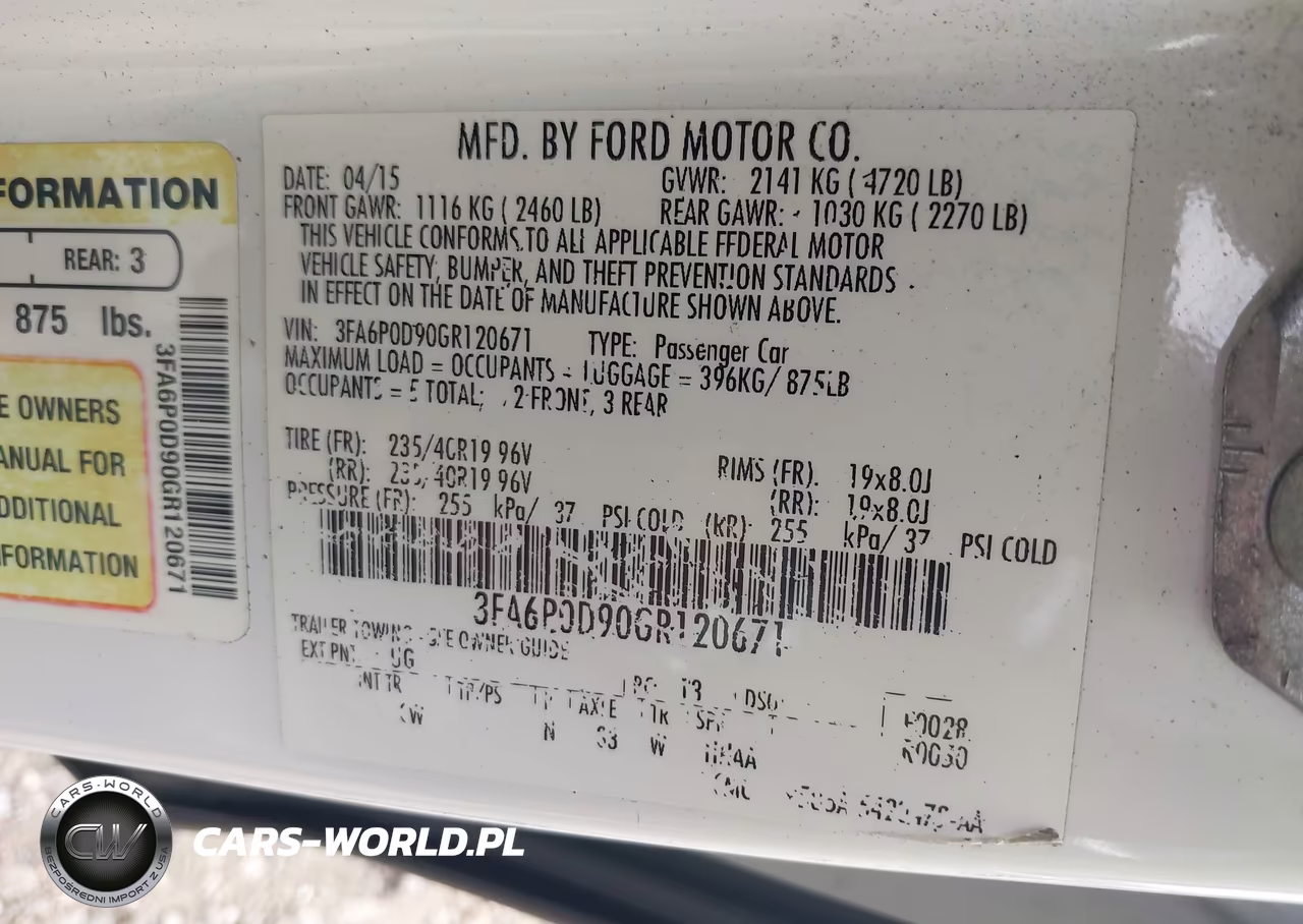2016 Ford Fusion Titanium VIN:3FA6P0D90GR120671 - 9
