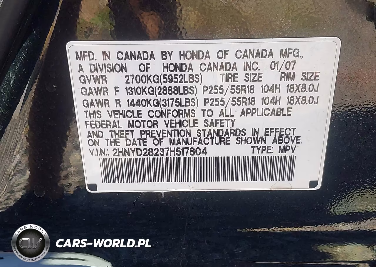 2007 Acura Mdx VIN:2HNYD28237H517804 - 9
