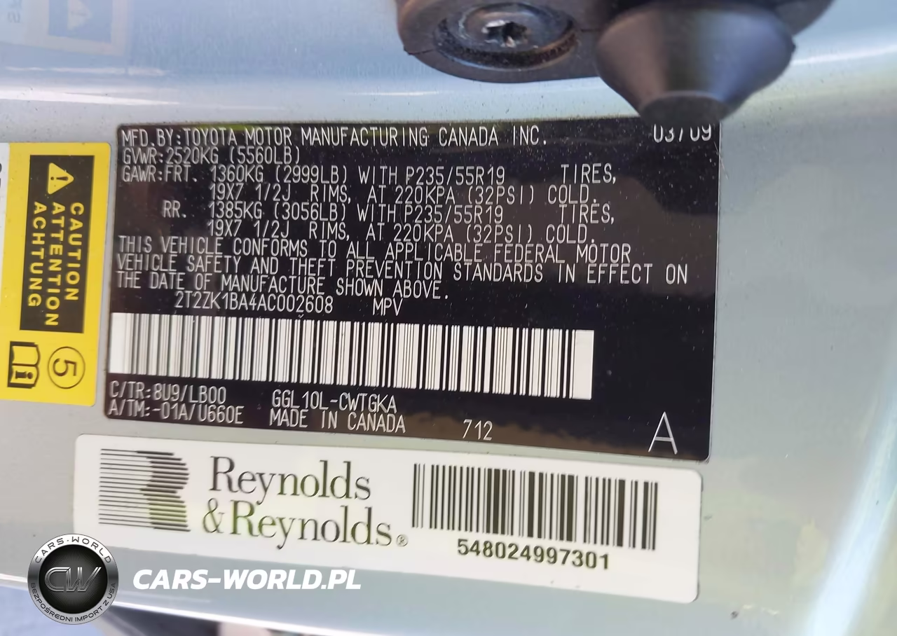 2010 Lexus Rx 350 VIN:2T2ZK1BA4AC002608 - 9