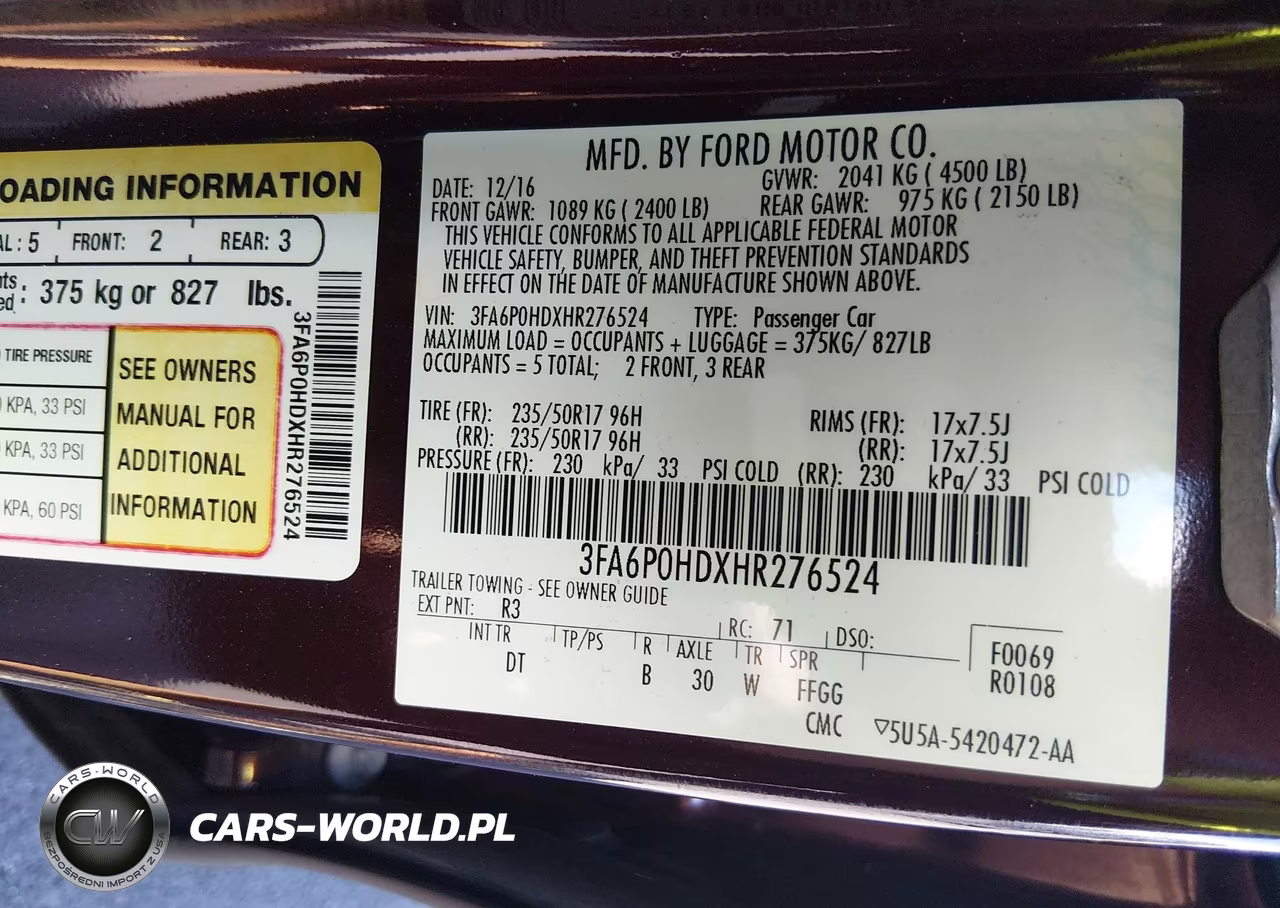 2017 Ford Fusion Se VIN:3FA6P0HDXHR276524 - 9