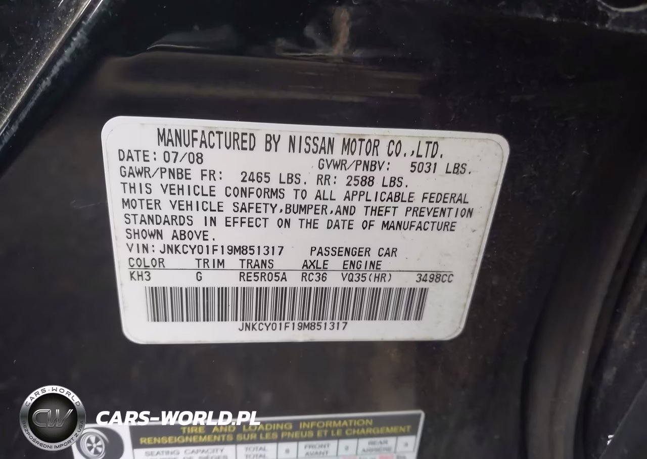 2009 Infiniti M35X VIN:JNKCY01F19M851317 - 9