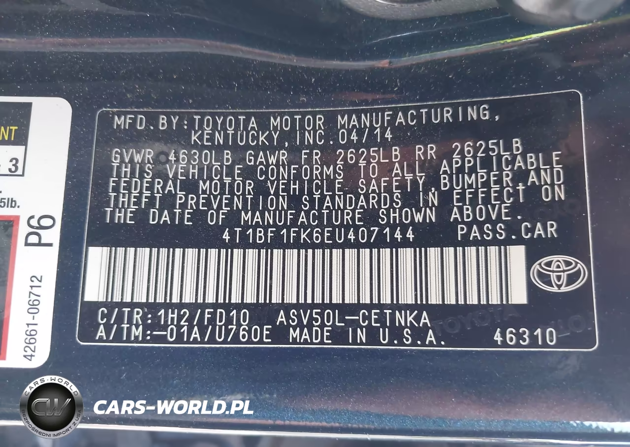 2014 Toyota Camry Le VIN:4T1BF1FK6EU407144 - 9