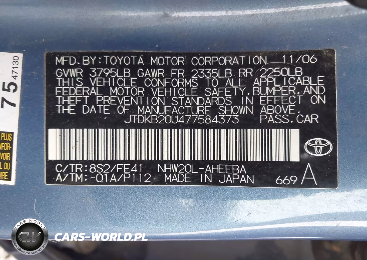 2007 Toyota Prius VIN:JTDKB20U477584373 - 9