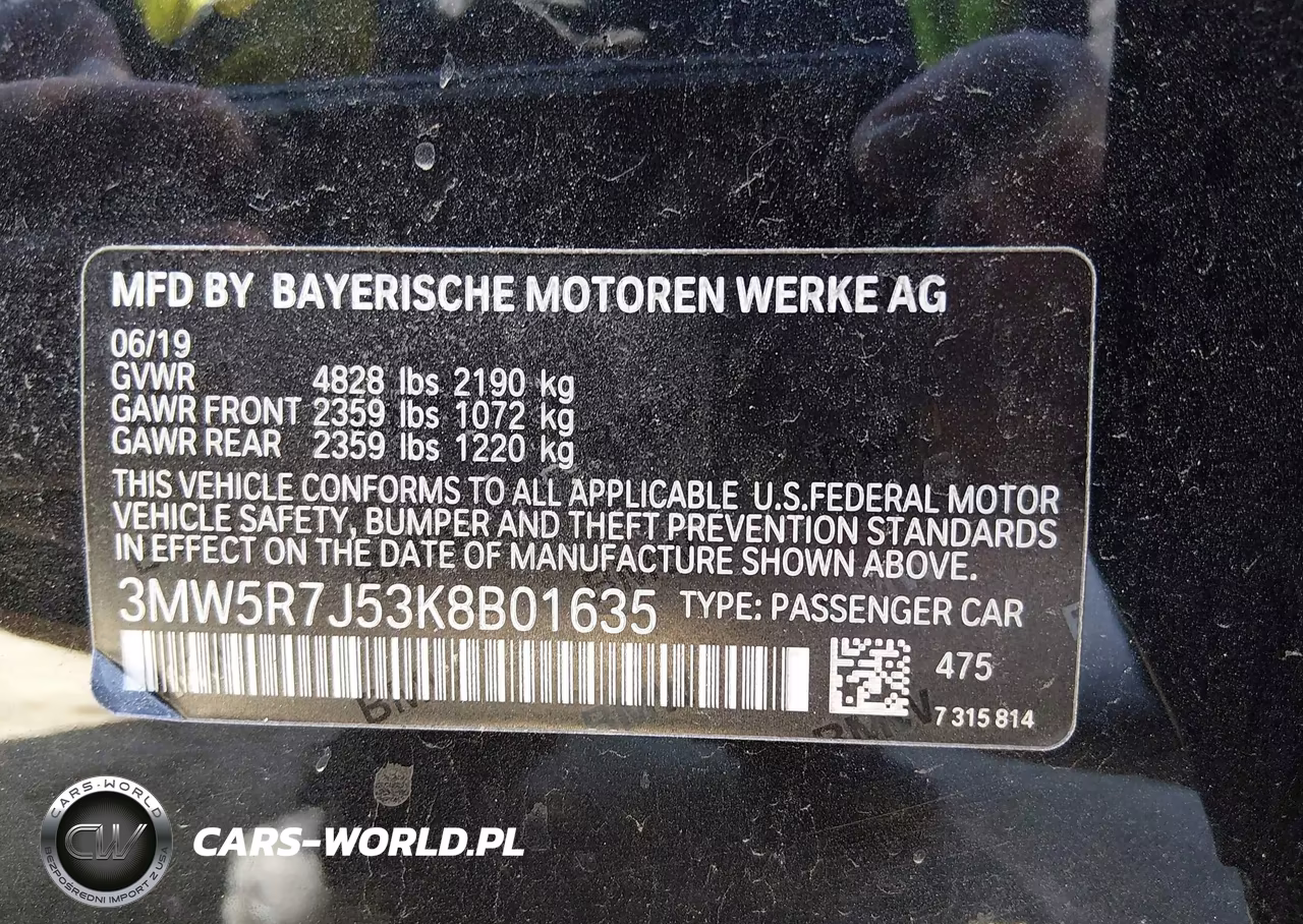 2019 BMW 330I xDrive VIN:3MW5R7J53K8B01635 - 9