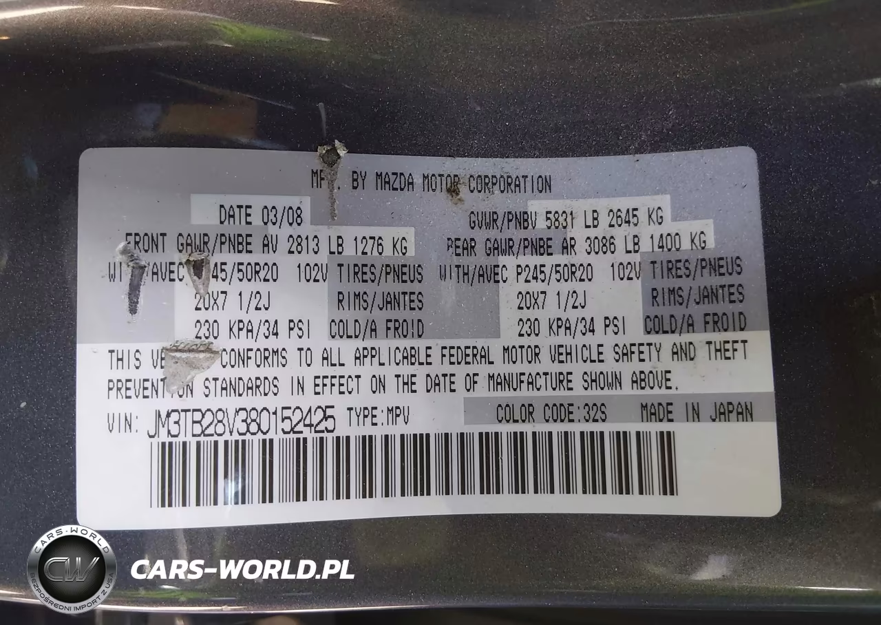 2008 Mazda Cx-9 Grand Touring VIN:JM3TB28V380152425 - 9