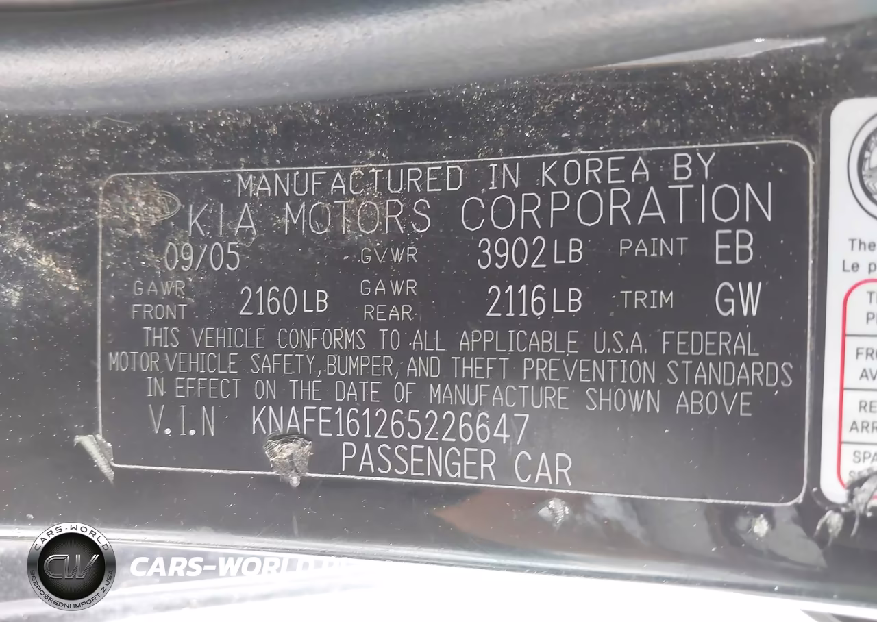 2006 Kia Spectra5 VIN:KNAFE161265226647 - 9