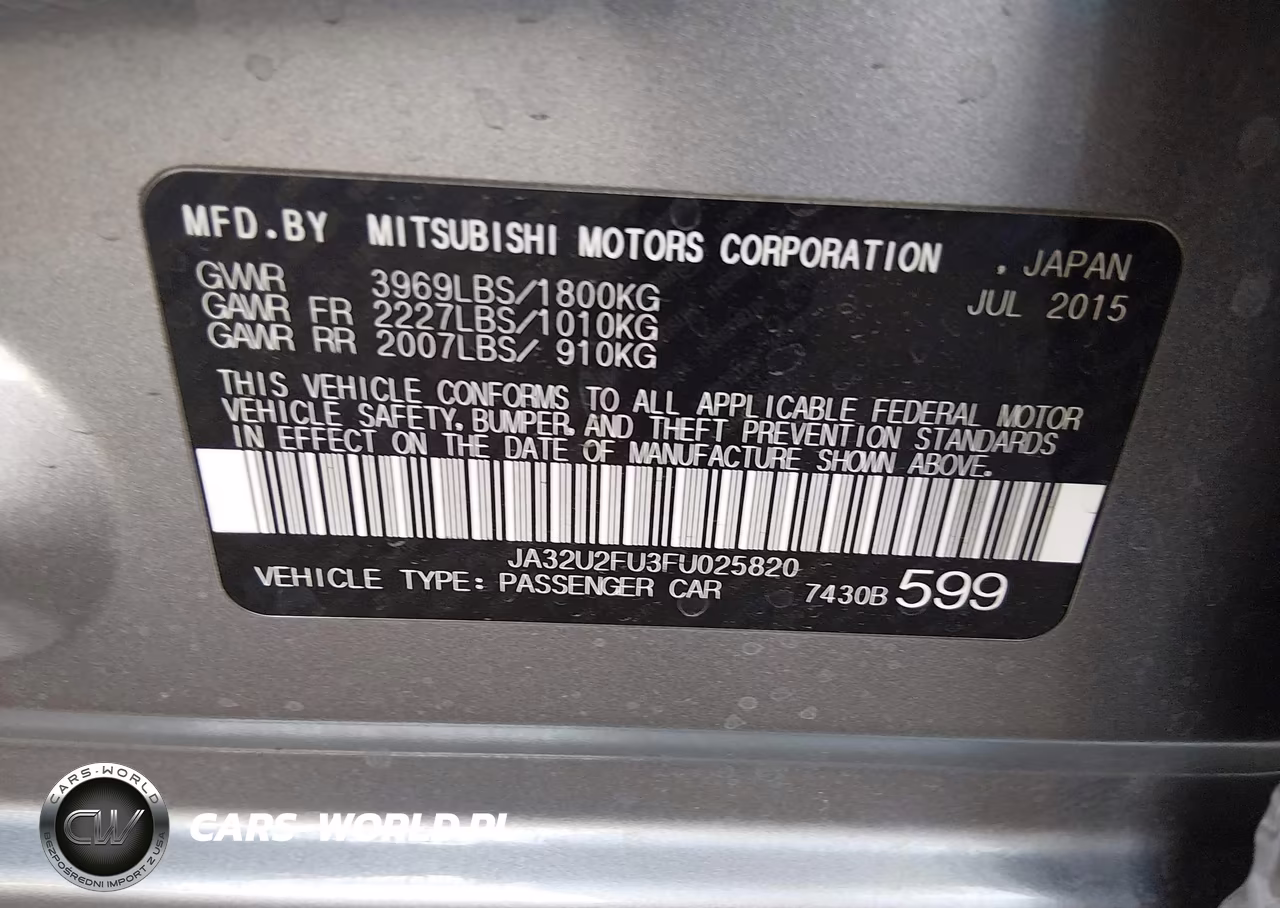 2015 Mitsubishi Lancer Es VIN:JA32U2FU3FU025820 - 9