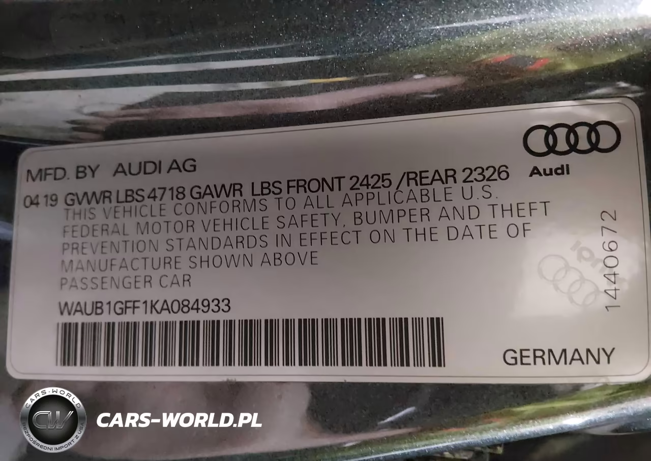 2019 Audi S3 2.0T Premium Plus VIN:WAUB1GFF1KA084933 - 9