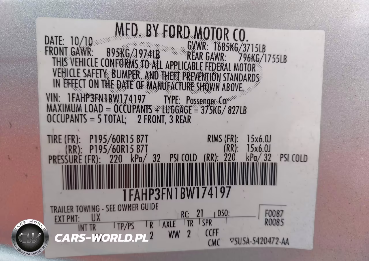 2011 Ford Focus Se VIN:1FAHP3FN1BW174197 - 9