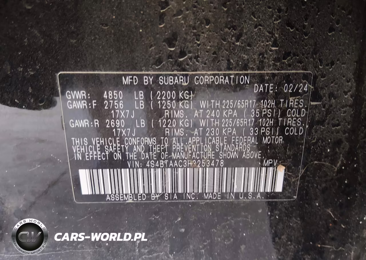 2024 Subaru Outback VIN:4S4BTAAC3R3253478 - 9