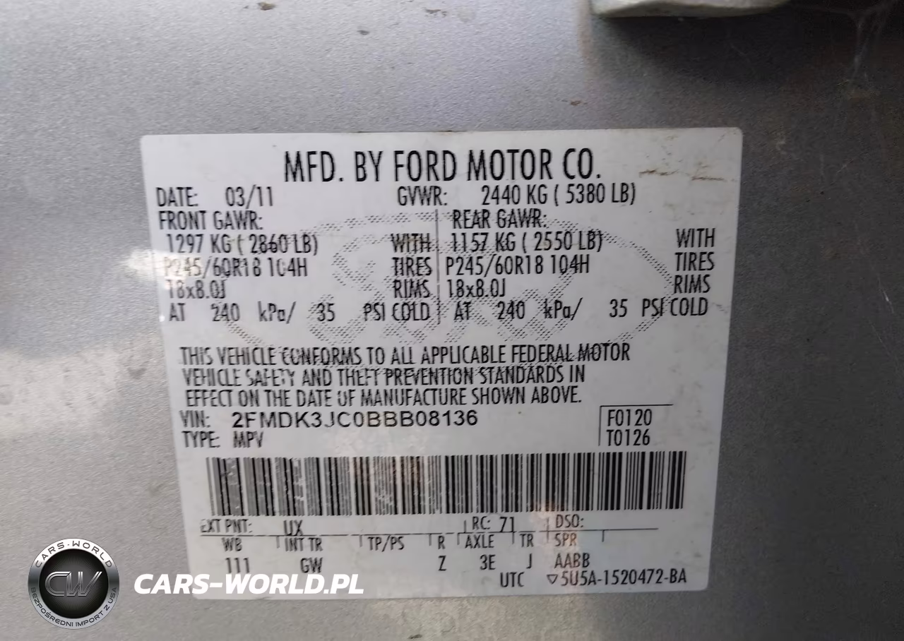 2011 Ford Edge Sel VIN:2FMDK3JC0BBB08136 - 9