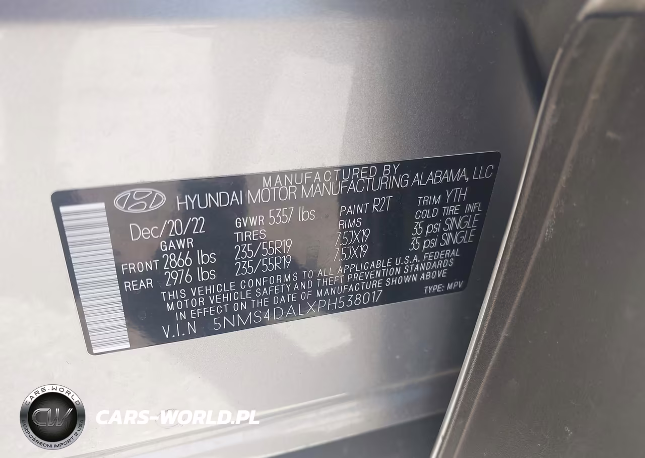 2023 Hyundai Santa Fe Limited VIN:5NMS4DALXPH538017 - 9