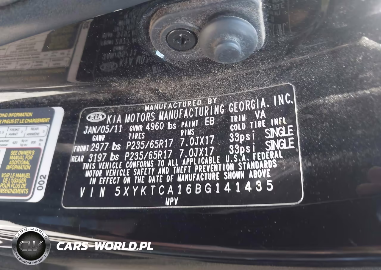 2011 Kia Sorento Lx VIN:5XYKTCA16BG141435 - 9