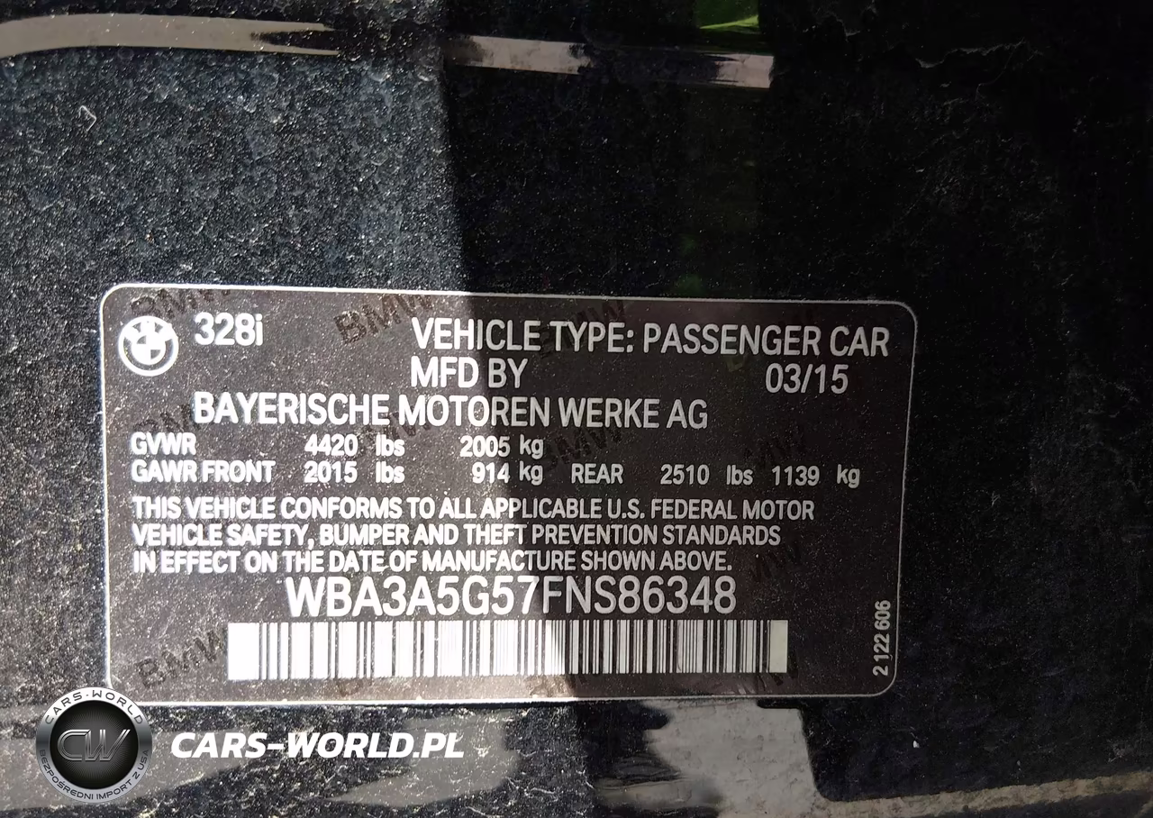 2015 BMW 3 Series 328I VIN:WBA3A5G57FNS86348 - 9
