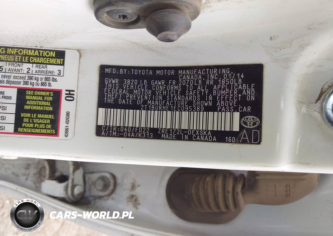 2014 Toyota Corolla S Plus VIN:2T1BURHE1EC095389 - 9