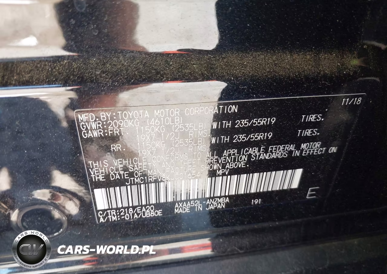 2019 Toyota Rav4 Xle Premium VIN:JTMC1RFV8KJ001654 - 9