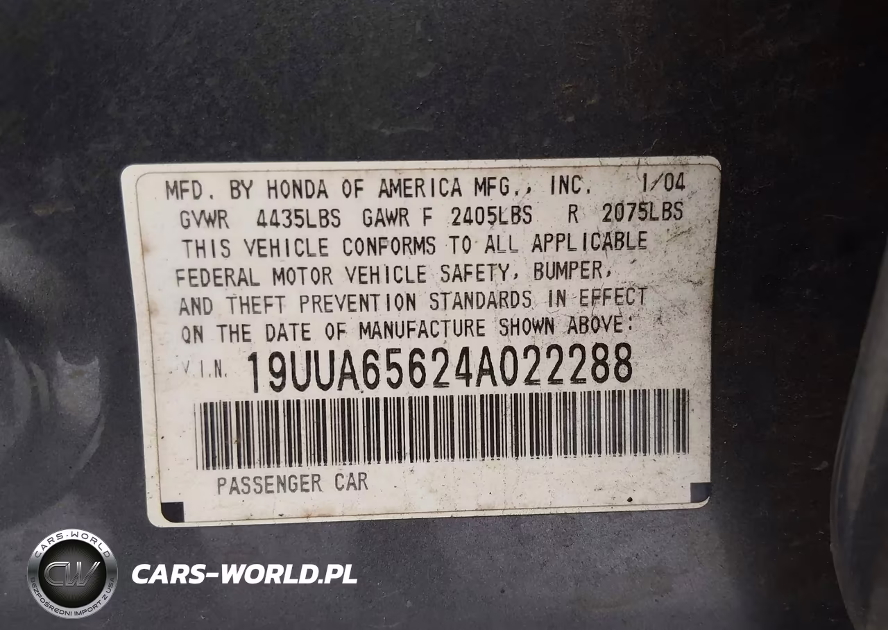 2004 Acura Tl VIN:19UUA65624A022288 - 9