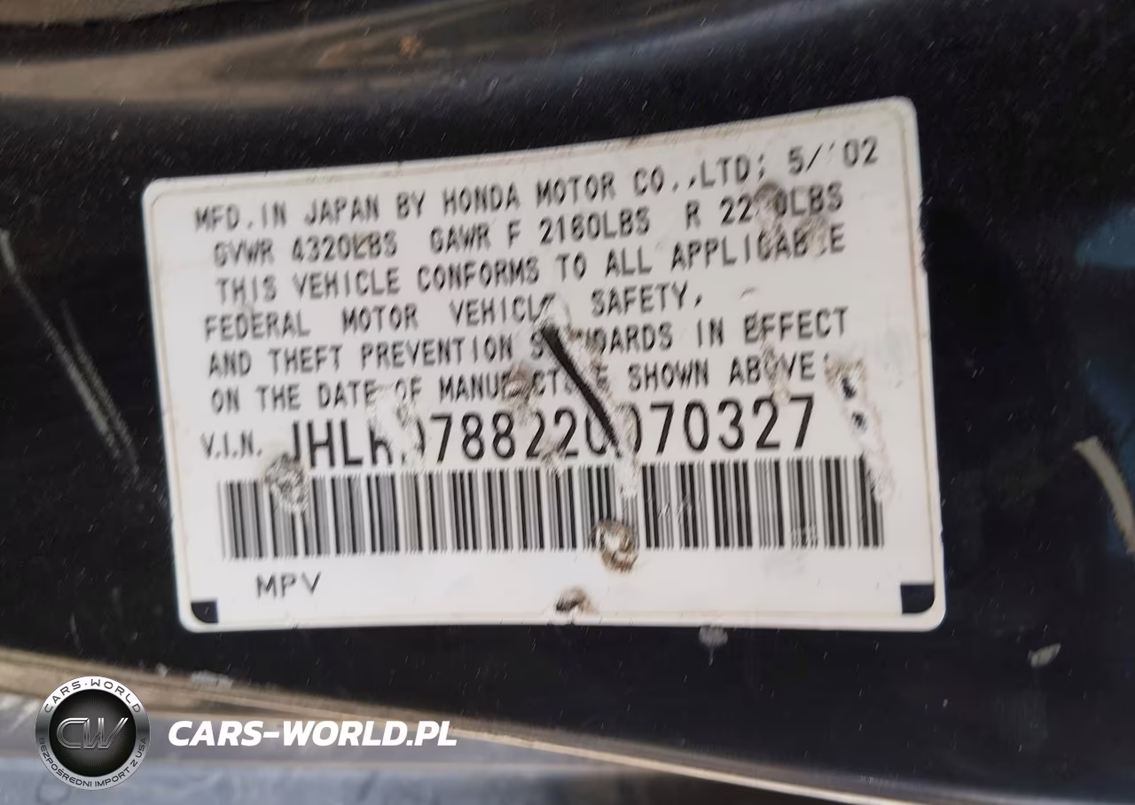2002 Honda Cr-V Ex VIN:JHLRD78822C070327 - 9