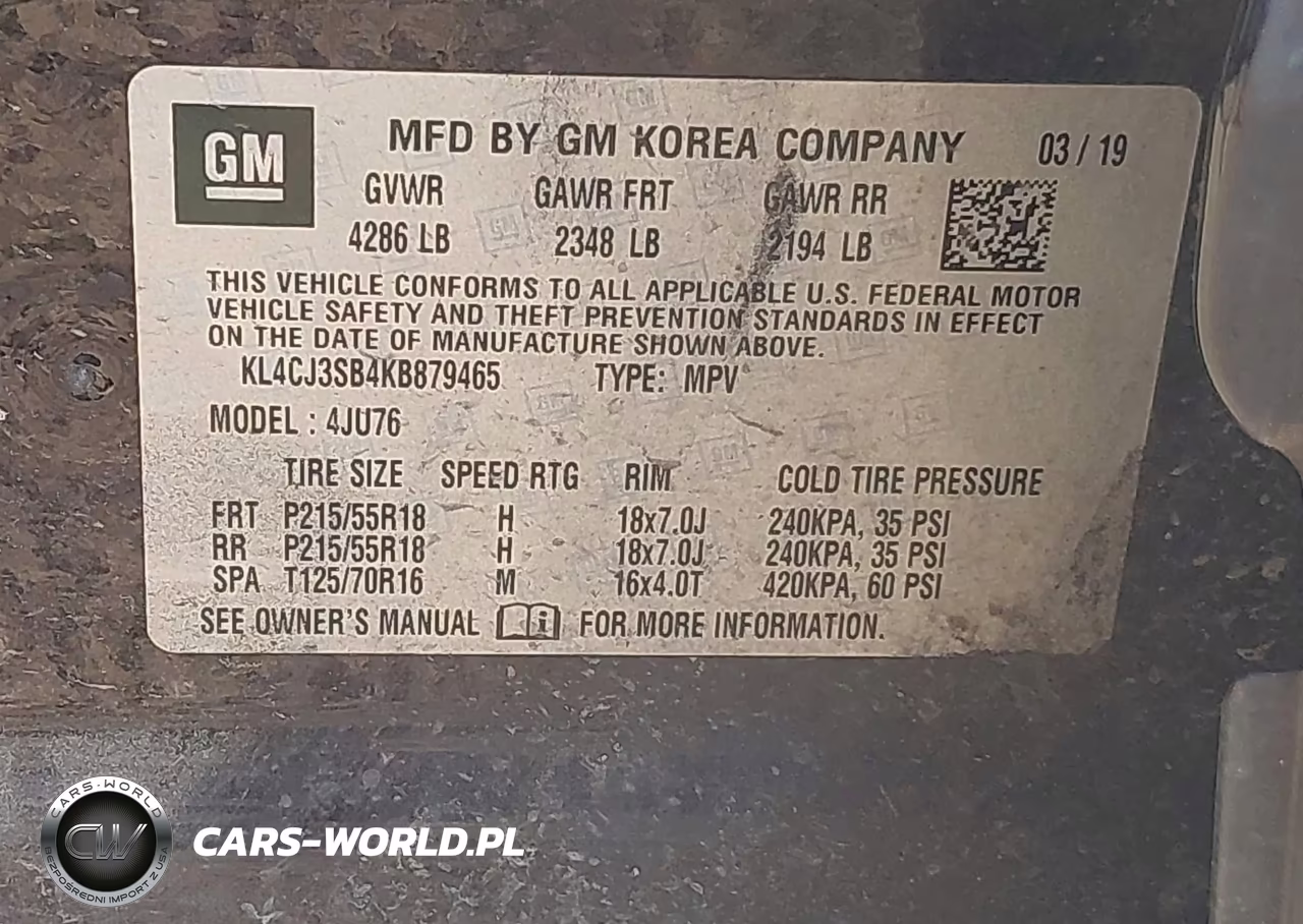 2019 Buick Encore Fwd 1Sv VIN:KL4CJ3SB4KB879465 - 9