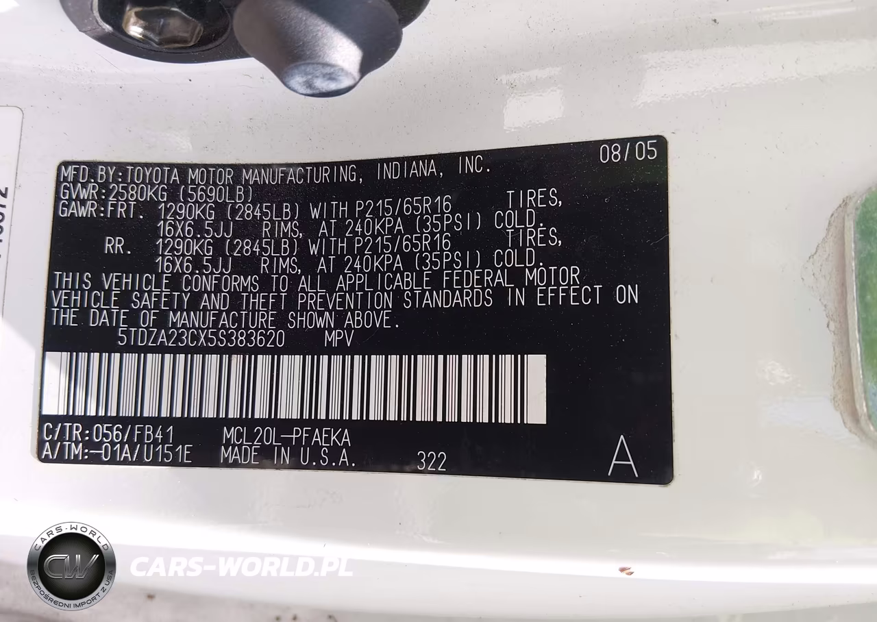 2005 Toyota Sienna Le VIN:5TDZA23CX5S383620 - 9