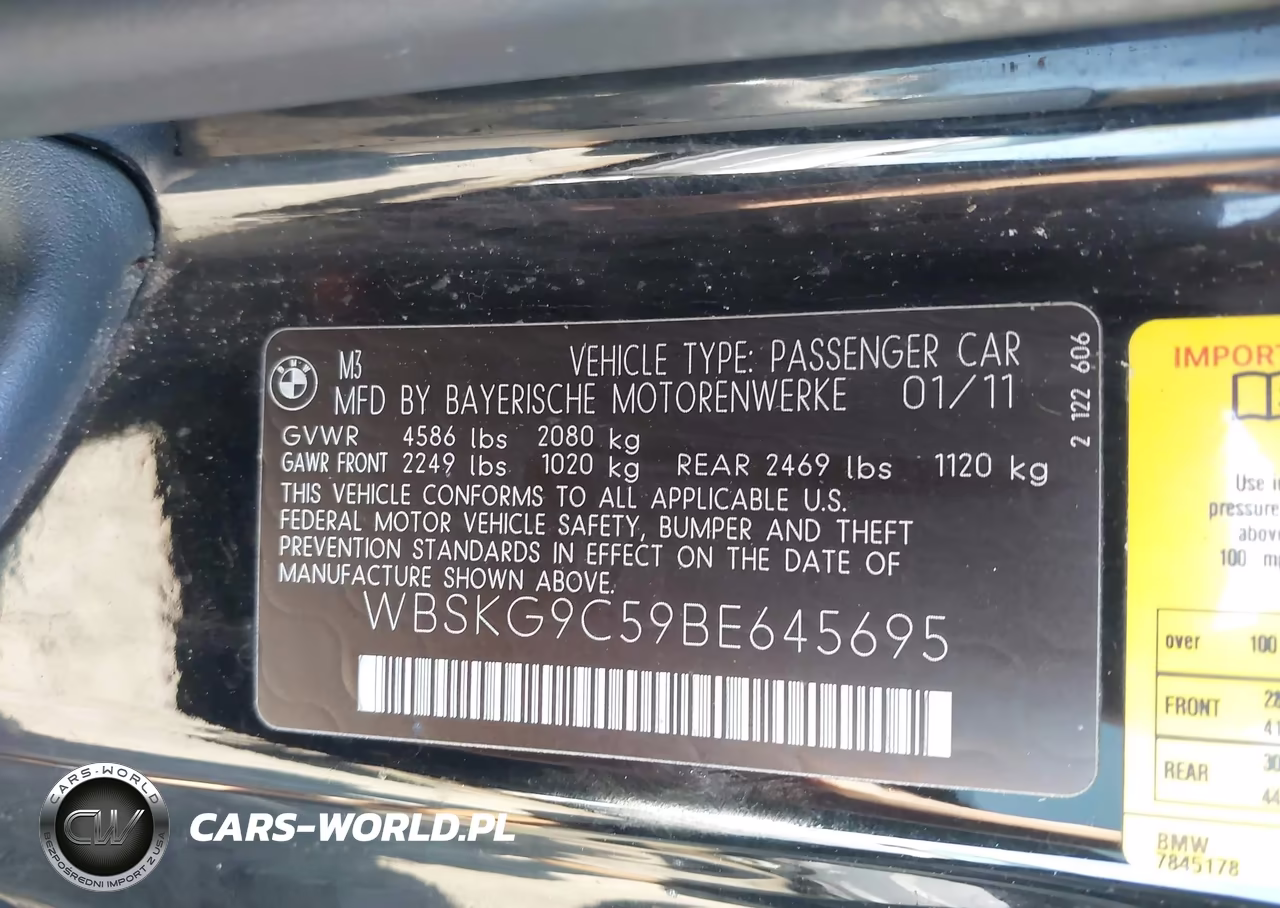 2011 BMW M3 VIN:WBSKG9C59BE645695 - 9