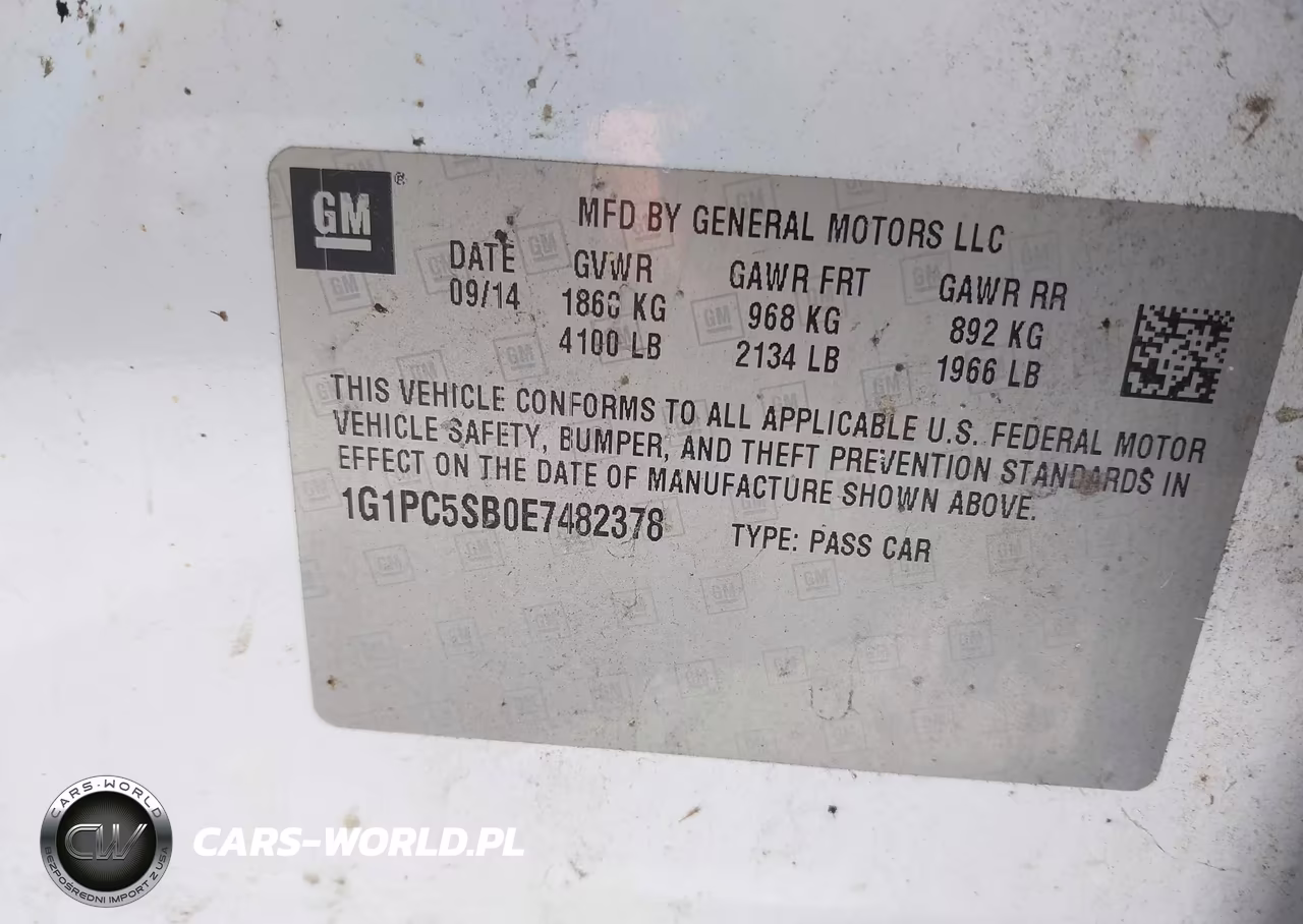 2014 Chevrolet Cruze 1Lt Auto VIN:1G1PC5SB0E7482378 - 9