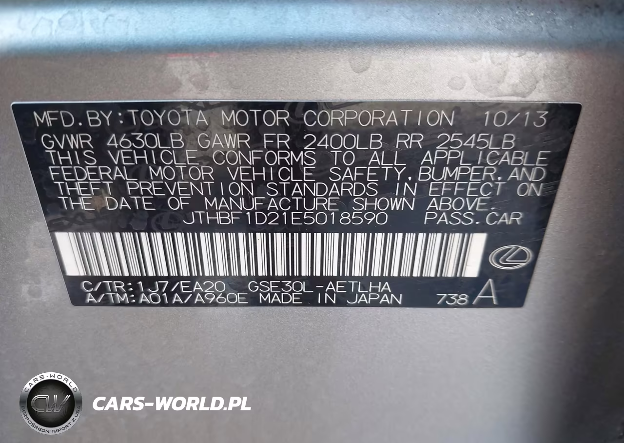 2014 Lexus Is 250 VIN:JTHBF1D21E5018590 - 9