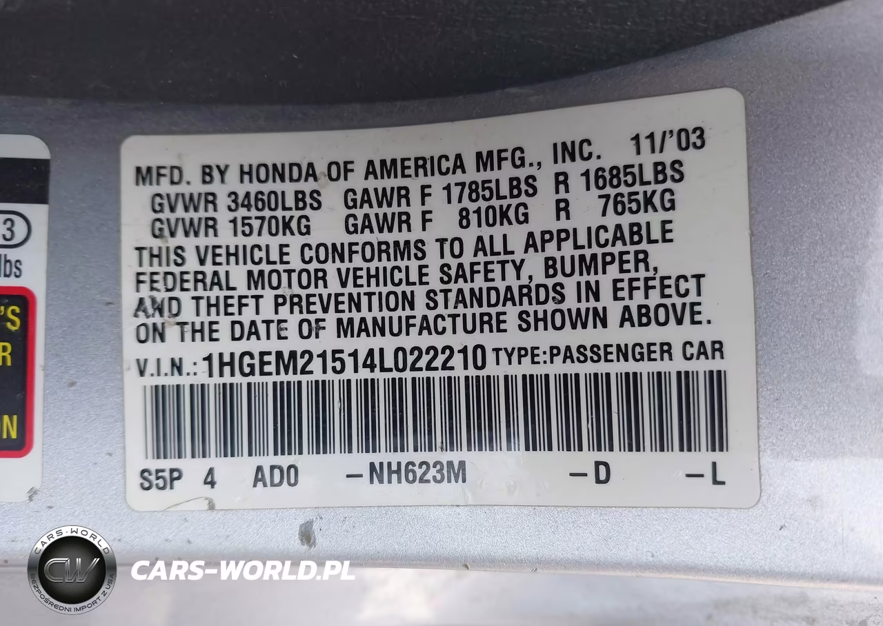 2004 Honda Civic Lx VIN:1HGEM21514L022210 - 9