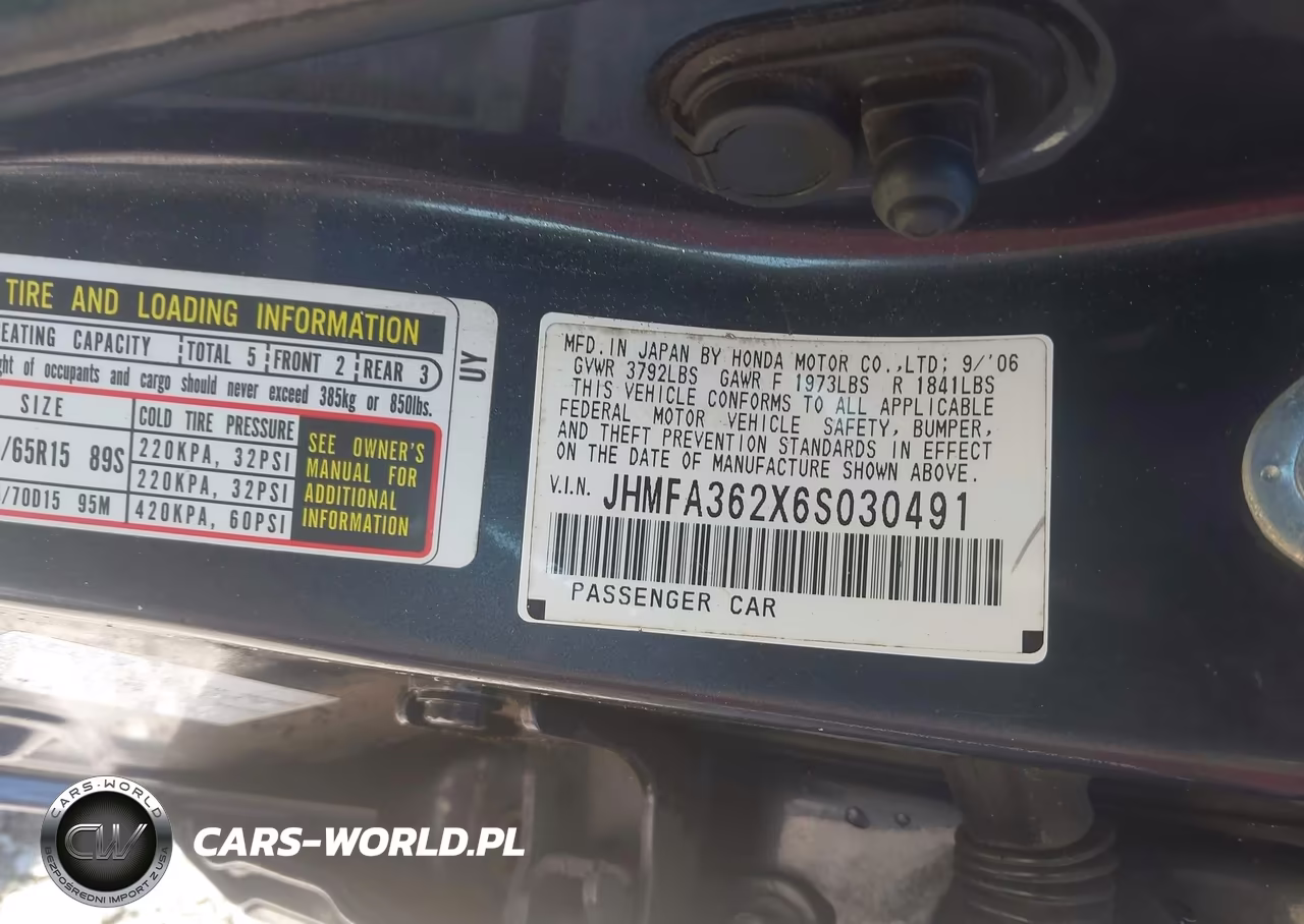 2006 Honda Civic Hybrid VIN:JHMFA362X6S030491 - 9