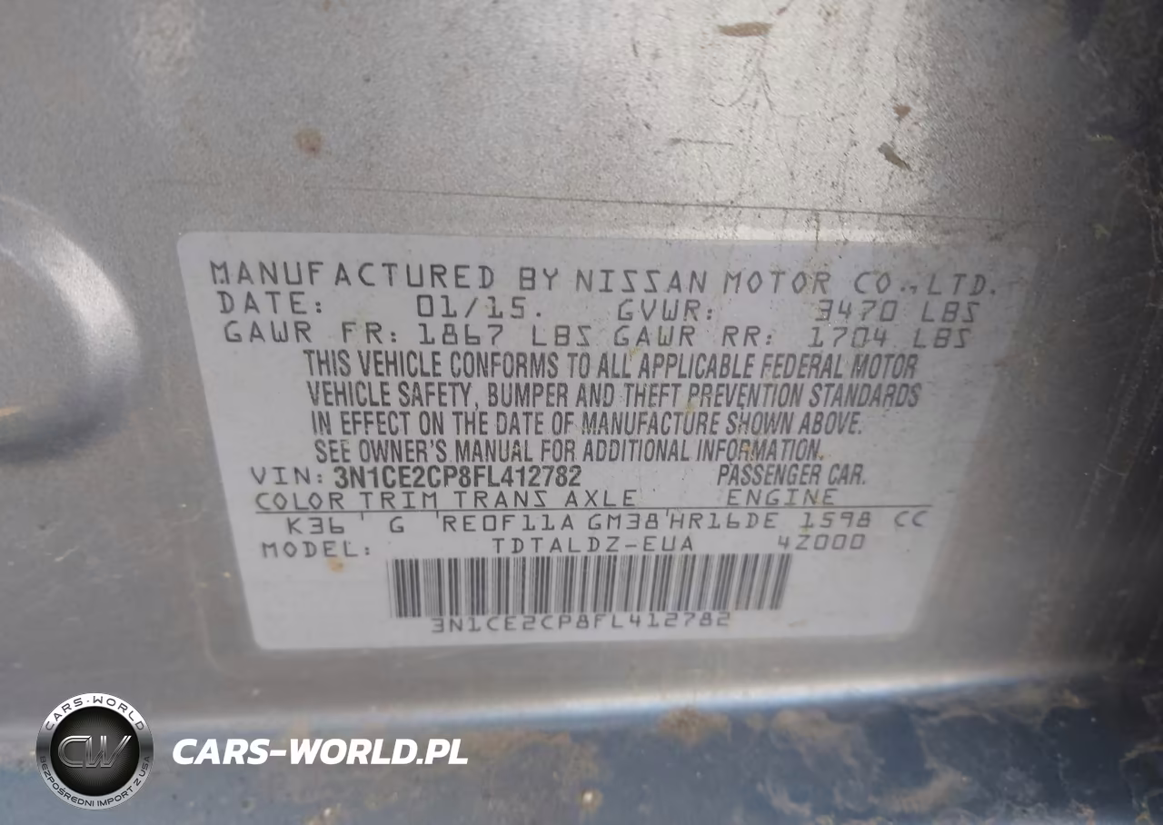 2015 Nissan Versa Note S (Sr)-S Plus-Sl-Sr-Sv VIN:3N1CE2CP8FL412782 - 9
