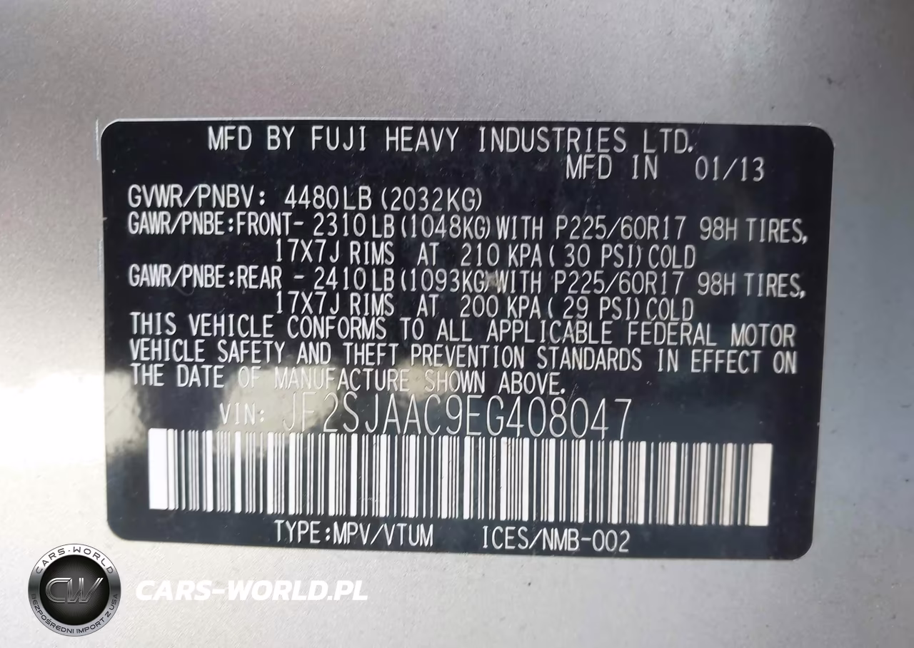 2014 Subaru Forester 2.5I VIN:JF2SJAAC9EG408047 - 9