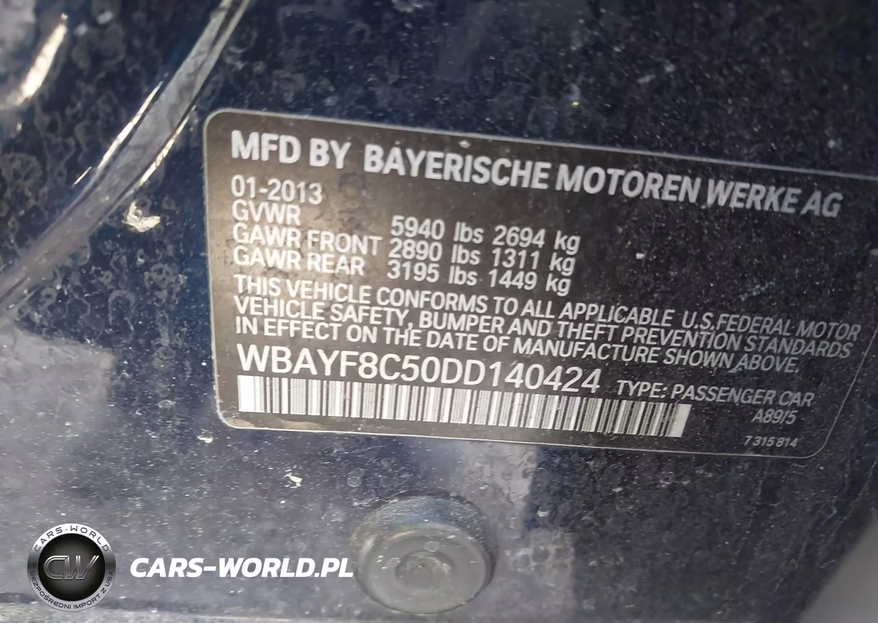 2013 BMW 750Li xDrive VIN:WBAYF8C50DD140424 - 9