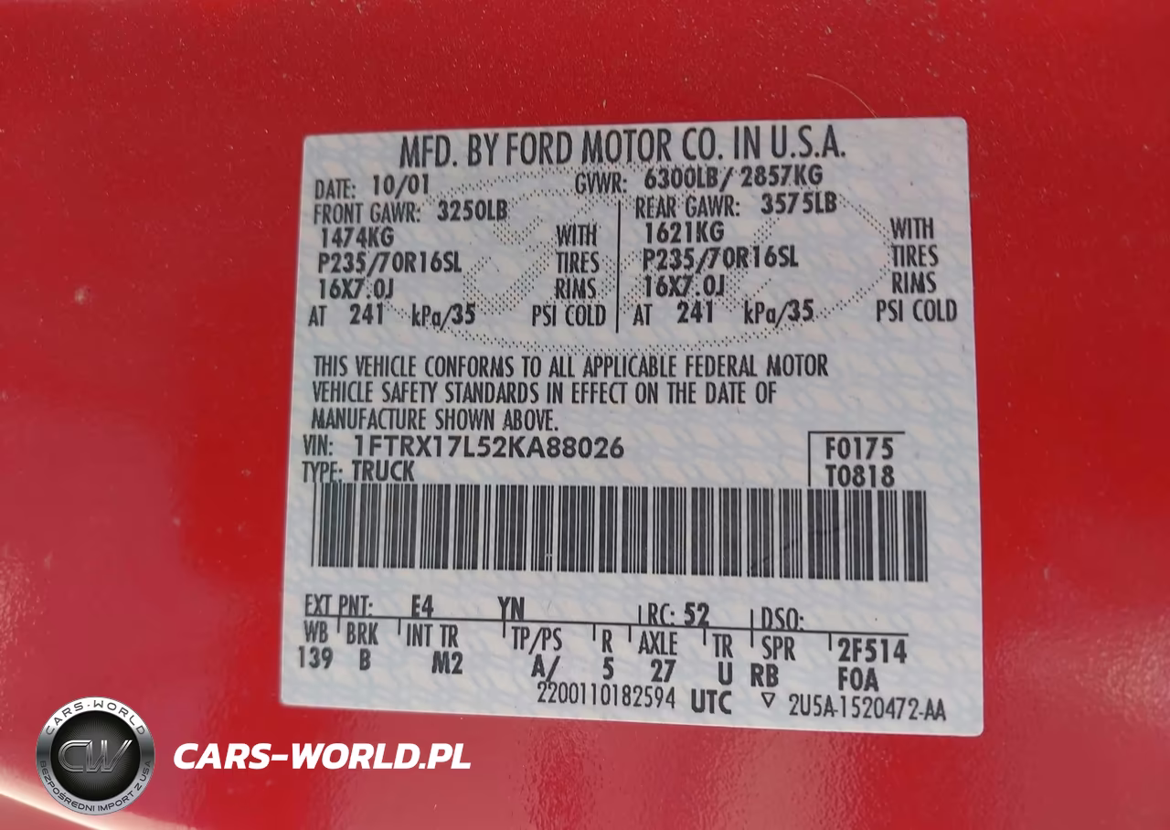 2002 Ford F-150 Lariat-Xl-Xlt VIN:1FTRX17L52KA88026 - 9