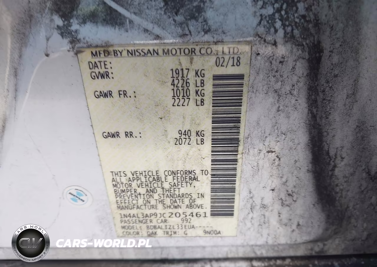 2018 Nissan Altima 2.5 Sv VIN:1N4AL3AP9JC205461 - 9