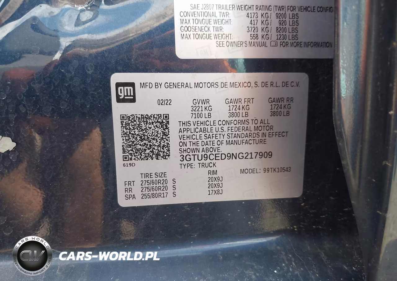 2022 GMC Sierra 1500 Limited 4Wd Short Box Elevation VIN:3GTU9CED9NG217909 - 9