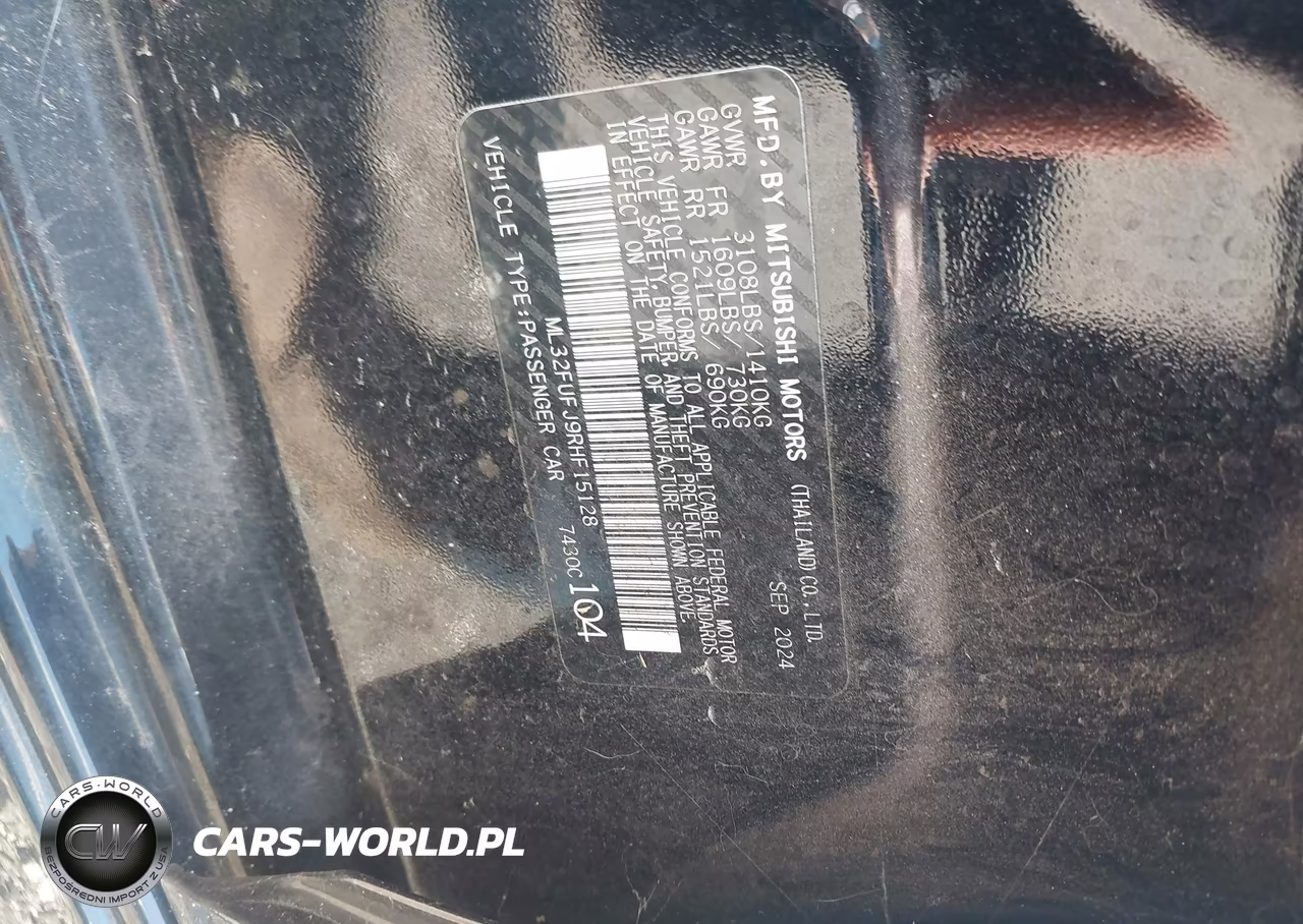 2024 Mitsubishi Mirage G4 Black Edition VIN:ML32FUFJ9RHF15128 - 9