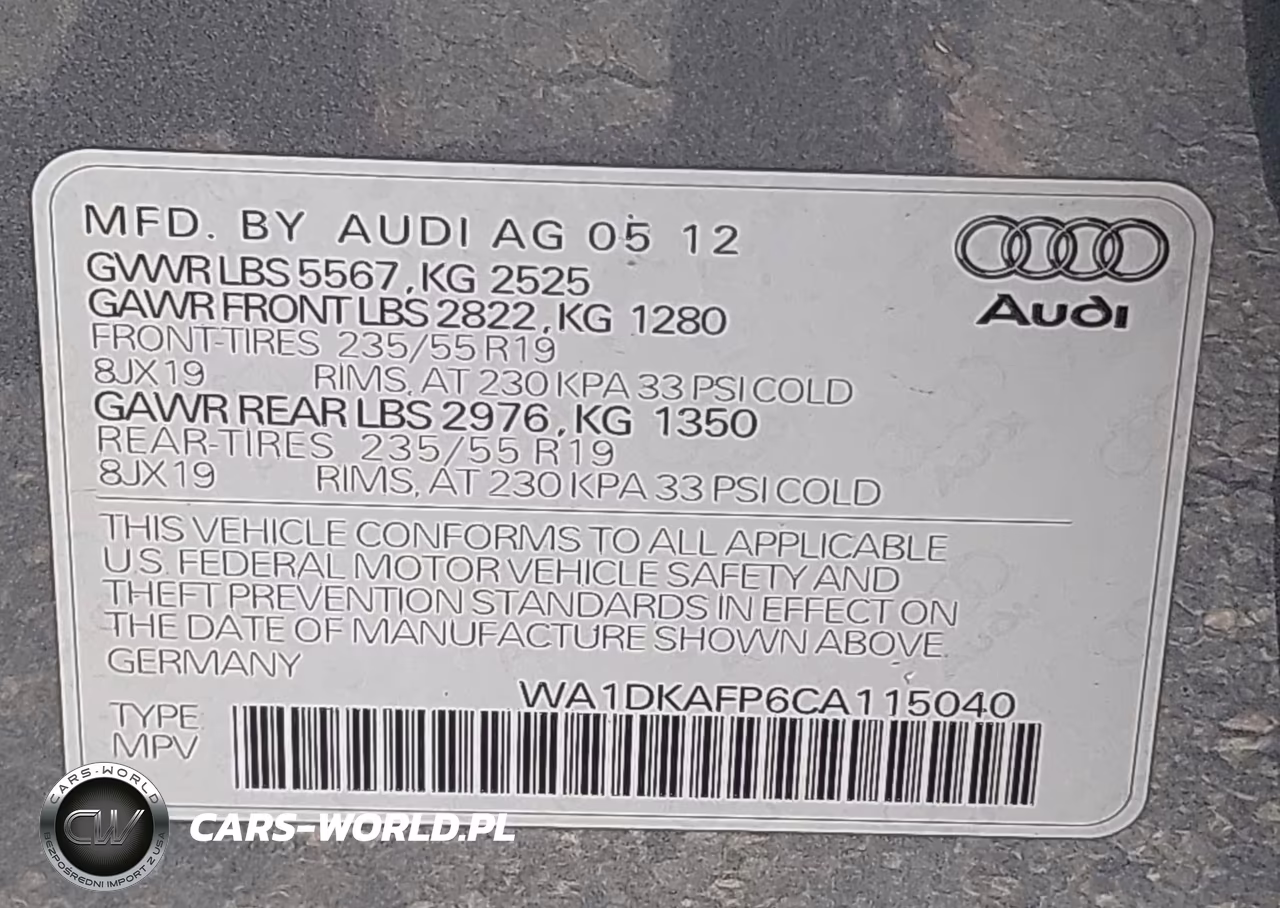 2012 Audi Q5 3.2 Premium Plus VIN:WA1DKAFP6CA115040 - 9