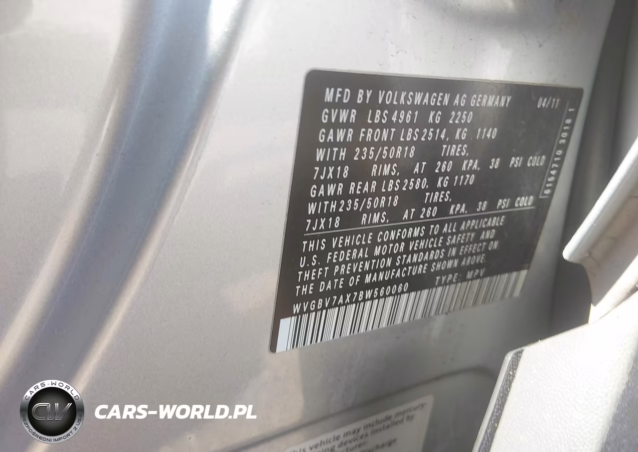 2011 Volkswagen Tiguan Se VIN:WVGBV7AX7BW560060 - 9