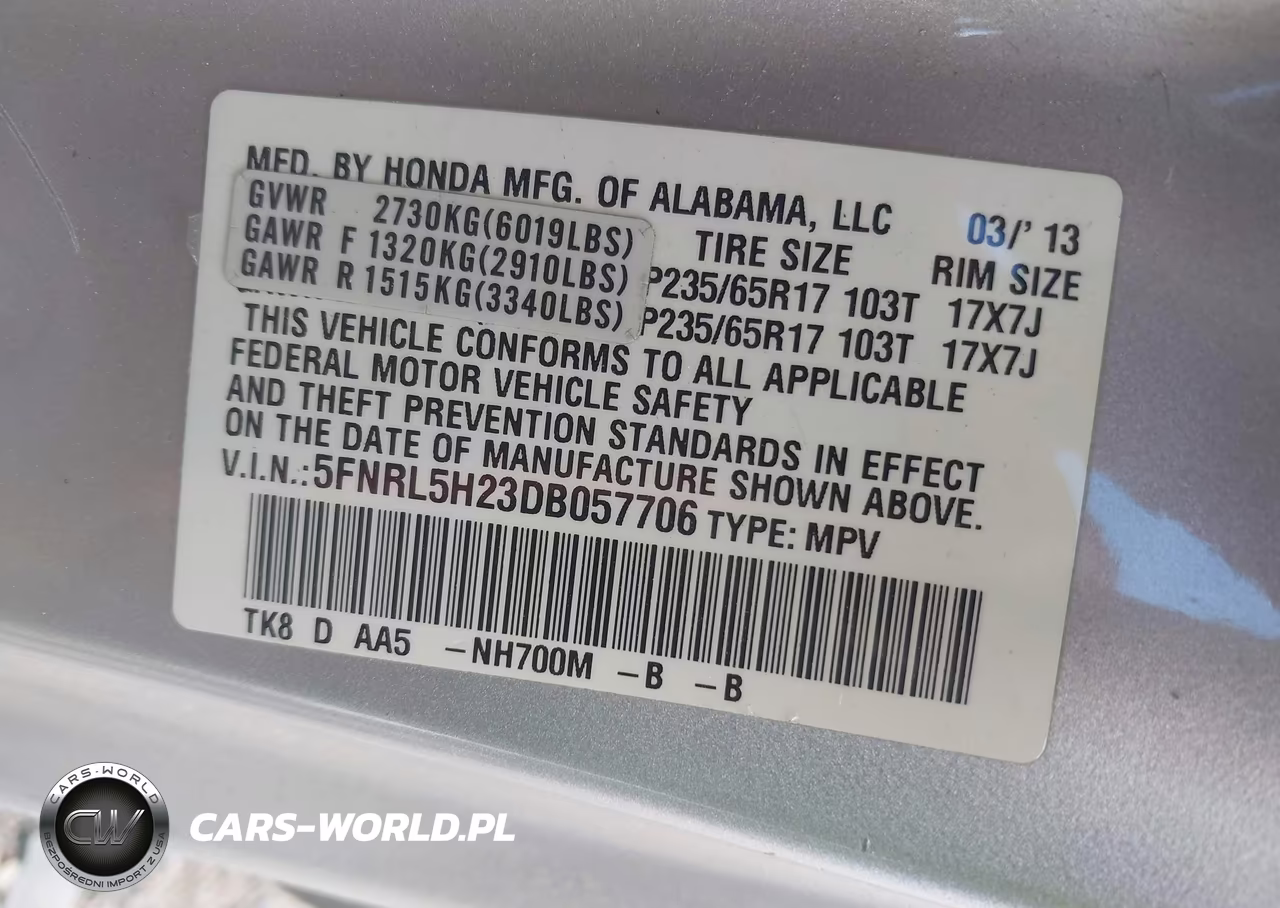 2013 Honda Odyssey Lx VIN:5FNRL5H23DB057706 - 9