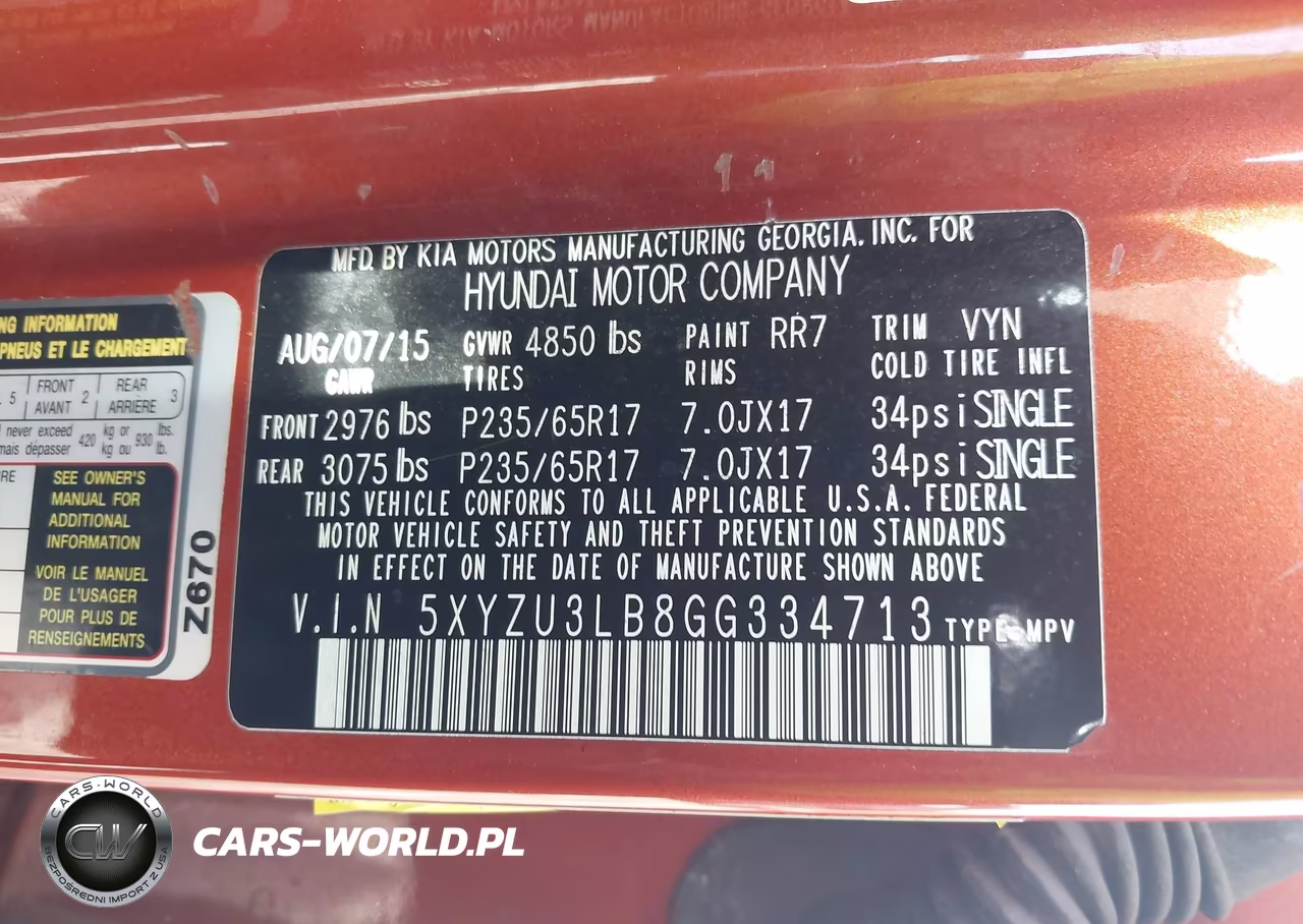 2016 Hyundai Santa Fe Sport 2.4L VIN:5XYZU3LB8GG334713 - 9