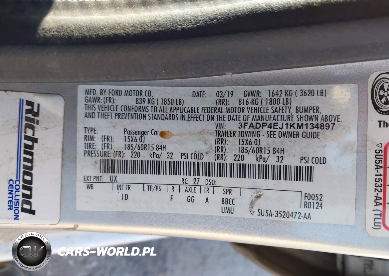 2019 Ford Fiesta Se VIN:3FADP4EJ1KM134897 - 9
