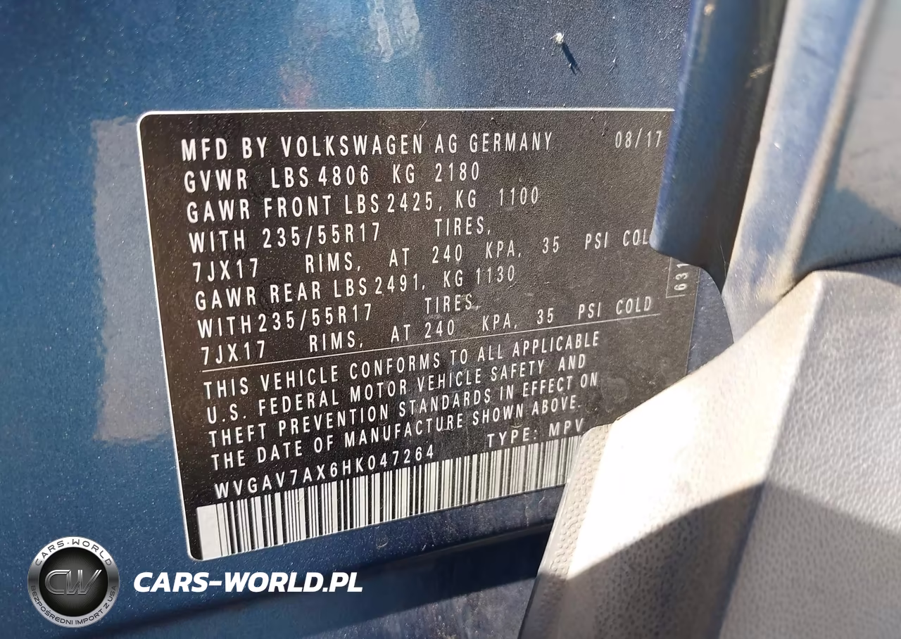 2017 Volkswagen Tiguan 2.0T-2.0T S VIN:WVGAV7AX6HK047264 - 9