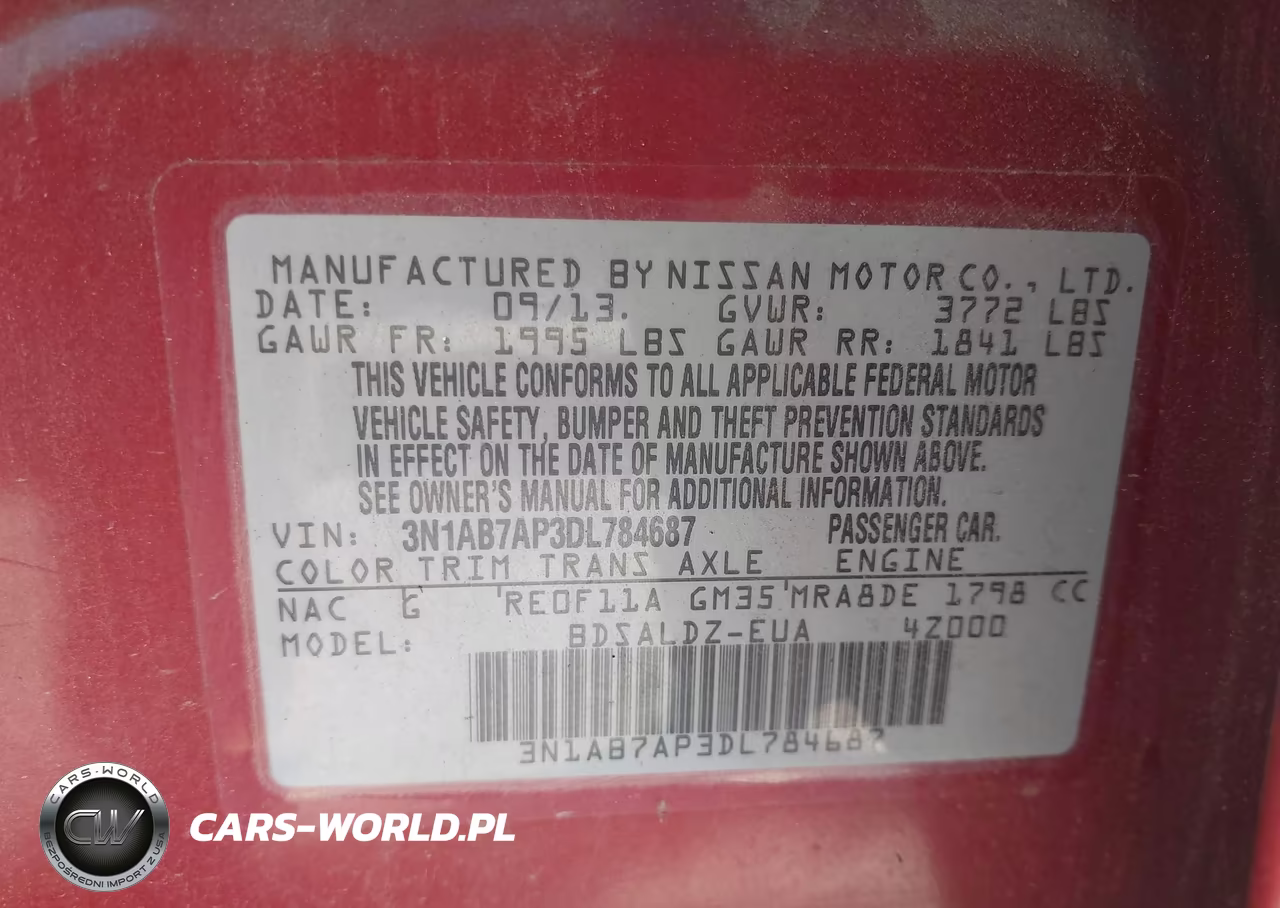 2013 Nissan Sentra Sv VIN:3N1AB7AP3DL784687 - 9