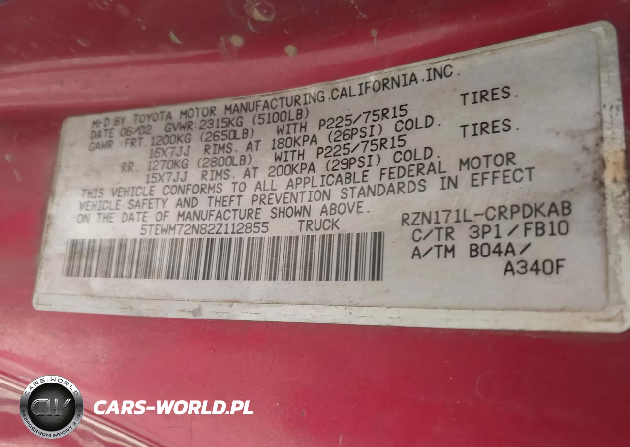 2002 Toyota Tacoma VIN:5TEWM72N82Z112855 - 9