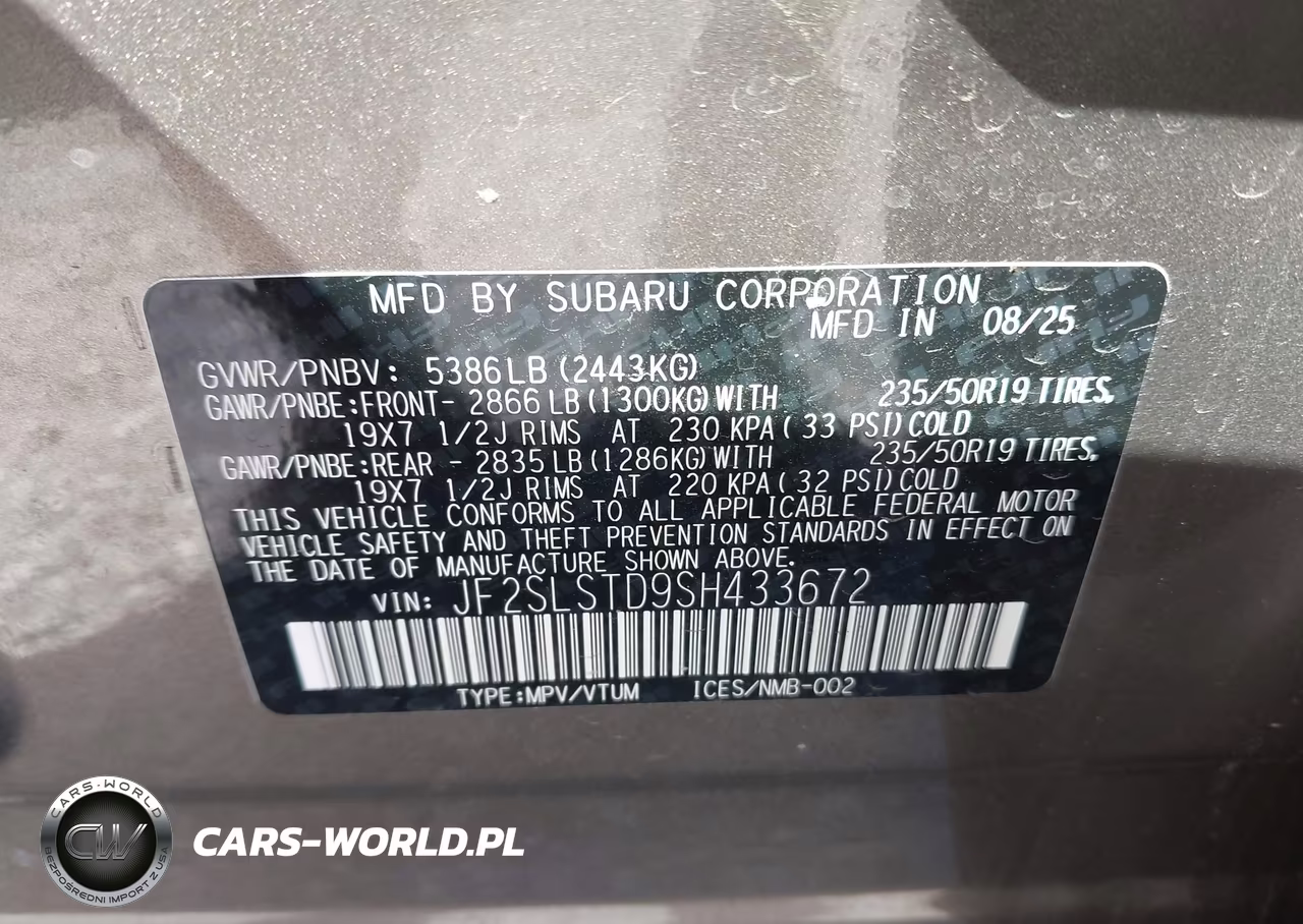 2025 Subaru Forester Touring Hybrid VIN:JF2SLSTD9SH433672 - 9
