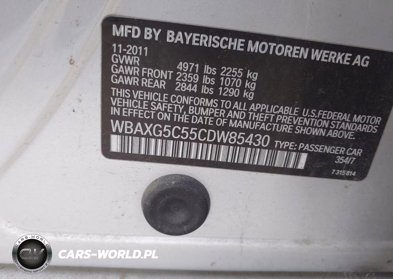 2012 BMW 528I VIN:WBAXG5C55CDW85430 - 9