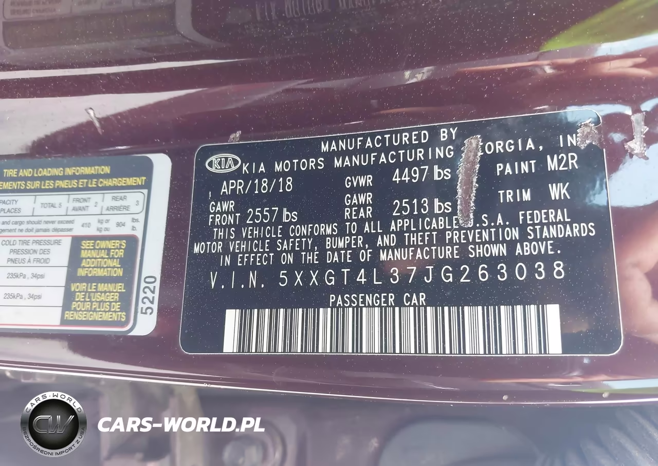 2018 Kia Optima Lx VIN:5XXGT4L37JG263038 - 9